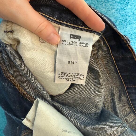 Levis 514 Jeans W30 L30 Mens Dark Blue Straight Fit Vintage Denim Fits 30x29 - Picture 7 of 14